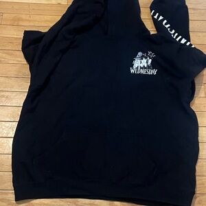 Black "Wednesday" Graphic Hoodie Sz XL